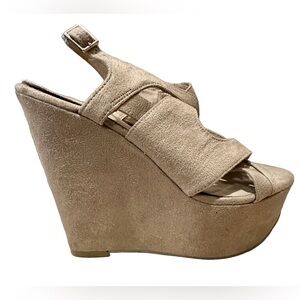 Kelsi Dagger Brooklyn Suede High Platform Strappy Sandals, Size 7.5